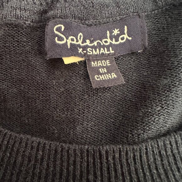 Splendid Linen Blend Lightweight Sweater Women's Size XS Navy Blue White Stripe - Picture 5 of 7